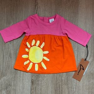 NWT Nordstrom by Cristina Martinez Newborn Orange & Pink Sunshine Dress Size NB